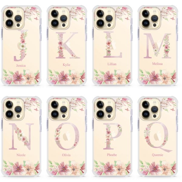 Monogram & Floral iPhone 14 Pro Max Ultra Shockproof Case Hot on Sale