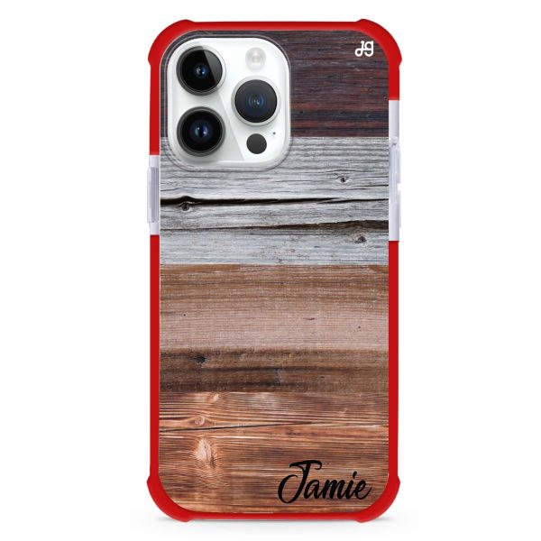 Wood Grain Varigegated iPhone 14 Pro Ultra Shockproof Case Discount