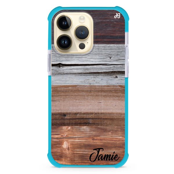 Wood Grain Varigegated iPhone 14 Pro Ultra Shockproof Case Discount