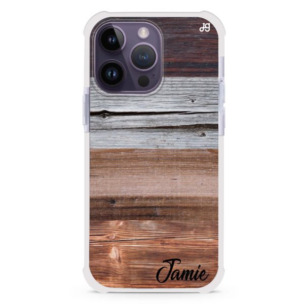 Wood Grain Varigegated iPhone 14 Pro Ultra Shockproof Case Discount